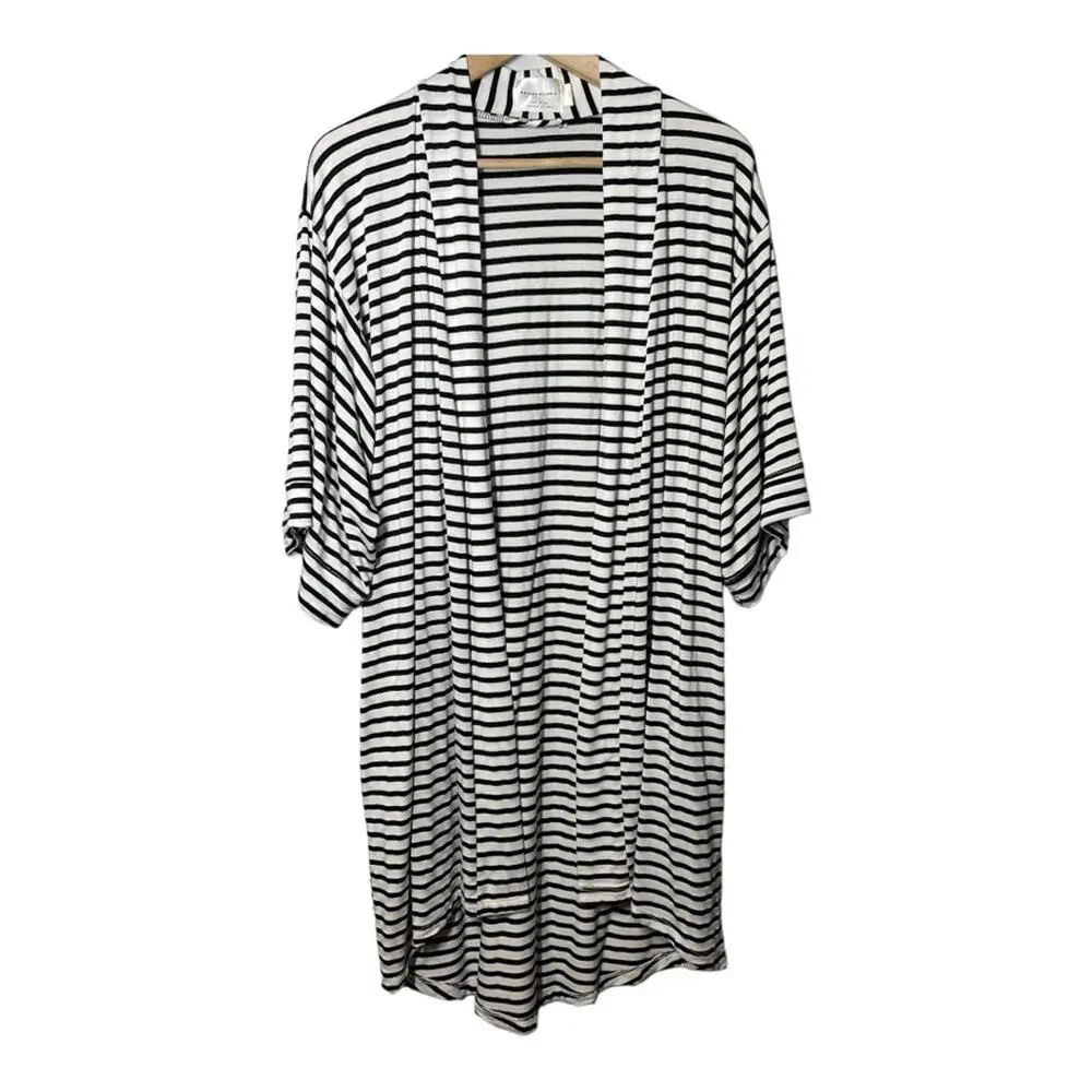 Maison Du Soir Revolve Striped Short Sleeve Duster Robe Swim Cover Small